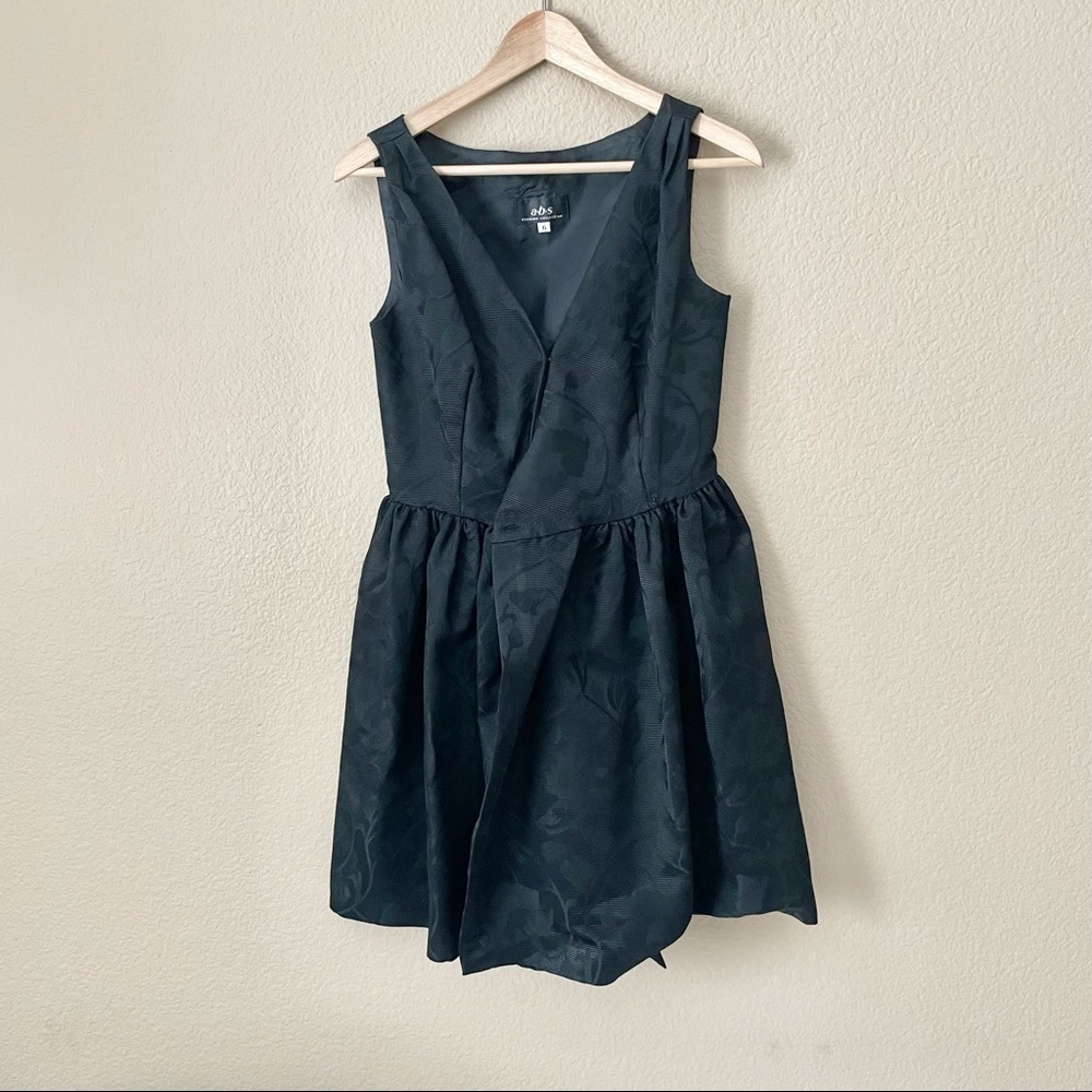 ABS Evening by Allen Schwartz jacquard fit and flare wrap Dress Cocktail